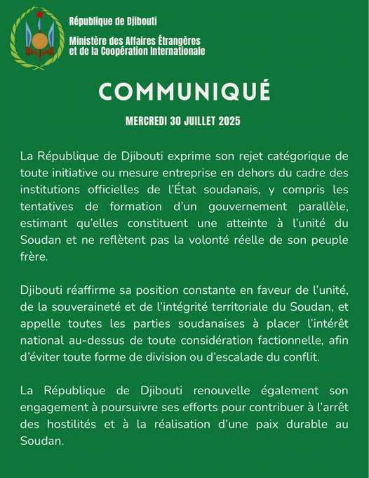 Communiqué n°2 du mercredi 30 juillet 2025
