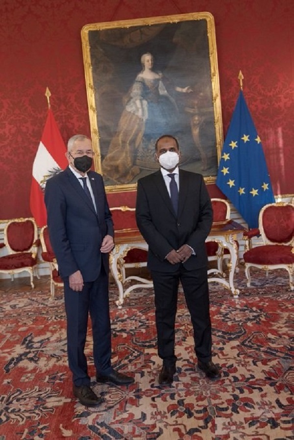 Remise par l’Ambassadeur de la République de Djibouti de ses lettres de créances au Président Fédéral Autrichien
