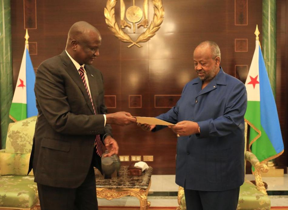 Le Chef de l’Etat reçoit le Vice-Président du Sud Soudan en visite de travail à Djibouti