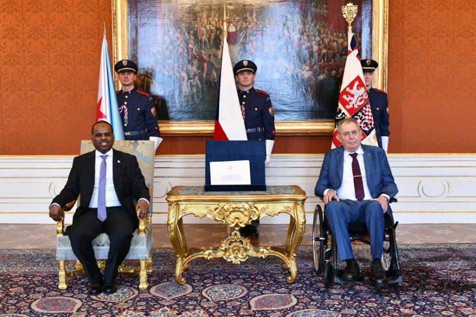 L’ambassadeur Yacin Houssein Doualeh remet ses lettres de créances au chef de l’Etat tchèque