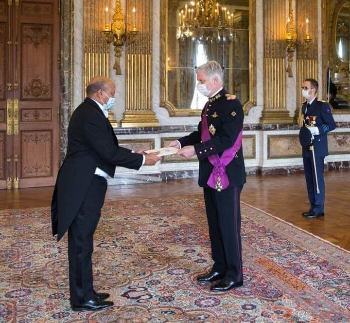 Djibouti/Belgique : L'ambassadeur Aden Mohamed Dileita remet ses lettres de créances au roi Philippe