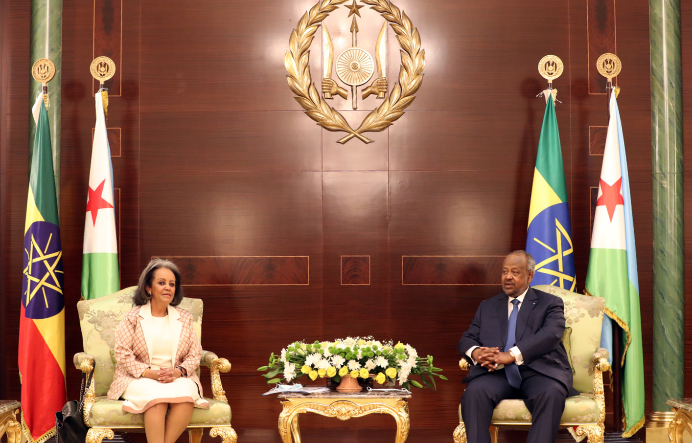 Visite officielle de Mme Sahle-Work Zewde à Djibouti : Entretien en tête-à-tête entre le Chef de l’Etat Djiboutien et la Présidente éthiopienne