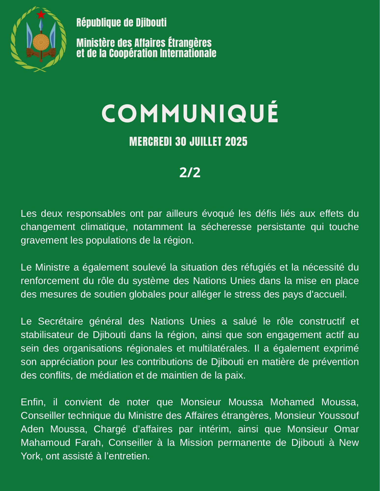 Communiqu&eacute; du mercredi 30 juillet 2025 page 2/2 - fr