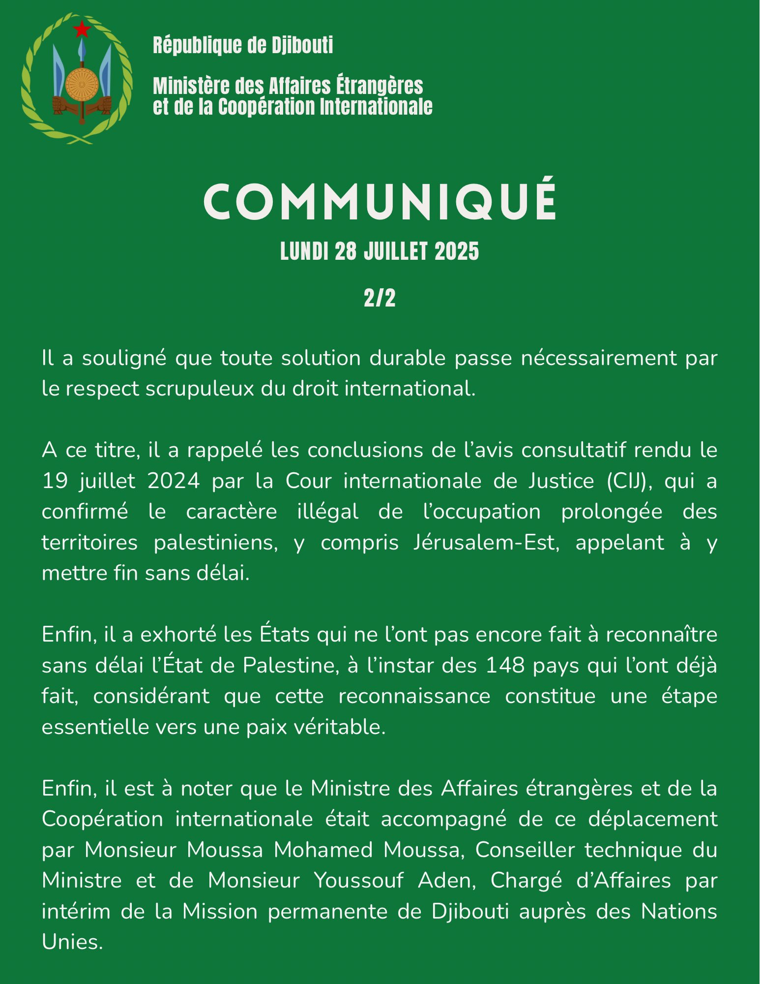 Communiqu&eacute; n&deg;2 du lundi 28 juillet 2025 page 2/2 - fr